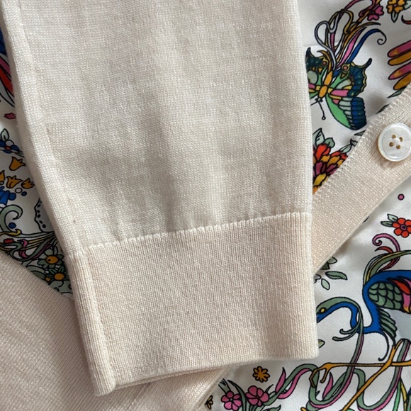 Tory Burch Silk-Front Merino-Wool Cardigan XL - Picture 10 of 12